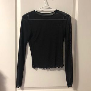 Black mesh long sleeve